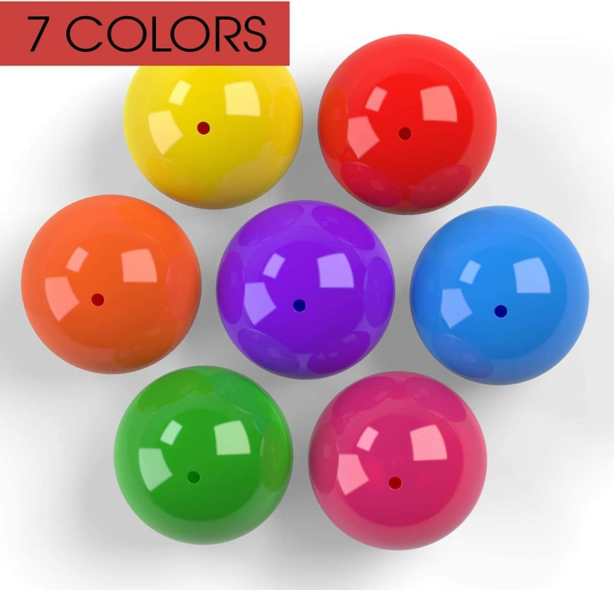 Empty Colored Round Capsules 2 inch 50 pcs Bulk 7 Colors Capsule for Gumball Machines Plastic Containers 50 mm
