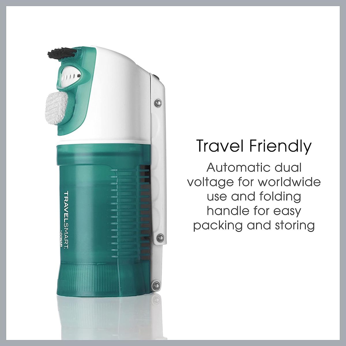 Travel Steamer for Clothes, Mini Garment Steamer, Fabric Steamer in Green by Travel Smart