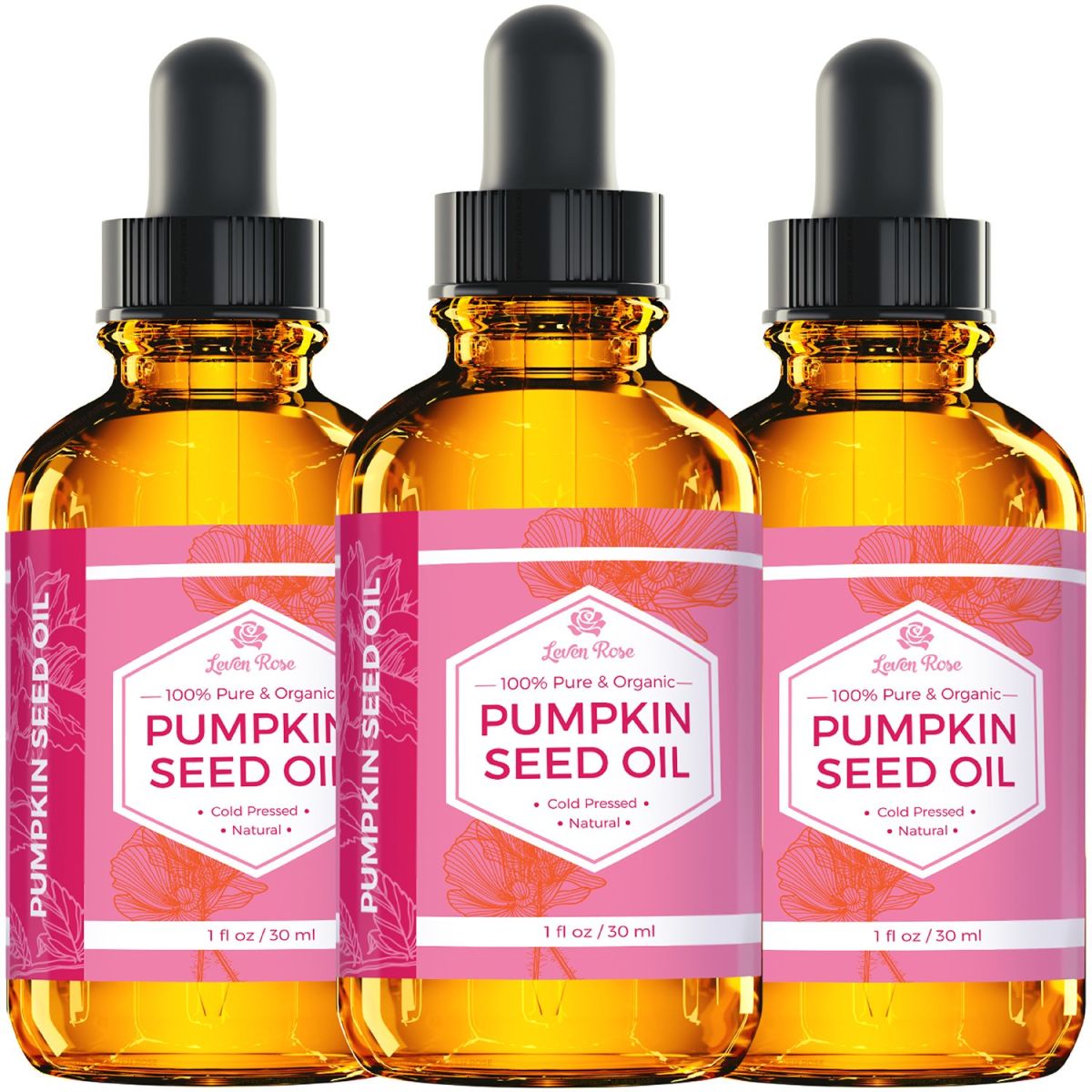 Pumpkin Seed Oil, 100% Pure Cold Pressed Natural Moisturizer for Dry Hair Rough Skin and Nails 1 oz
