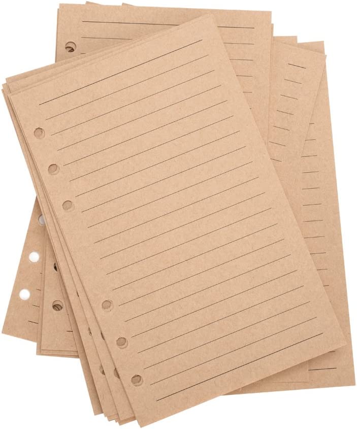 Refills Lined Paper, MALEDEN Refillable A6 Paper for 5x7 Journal Notebook Inserts 200 Lined Pages