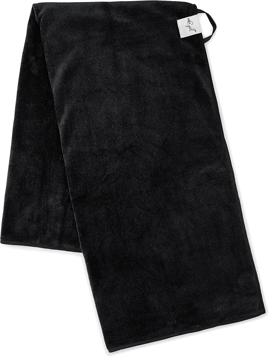 Curly Hair Towel, Large Microfiber 22" x 39", Super Absorbent (Black)