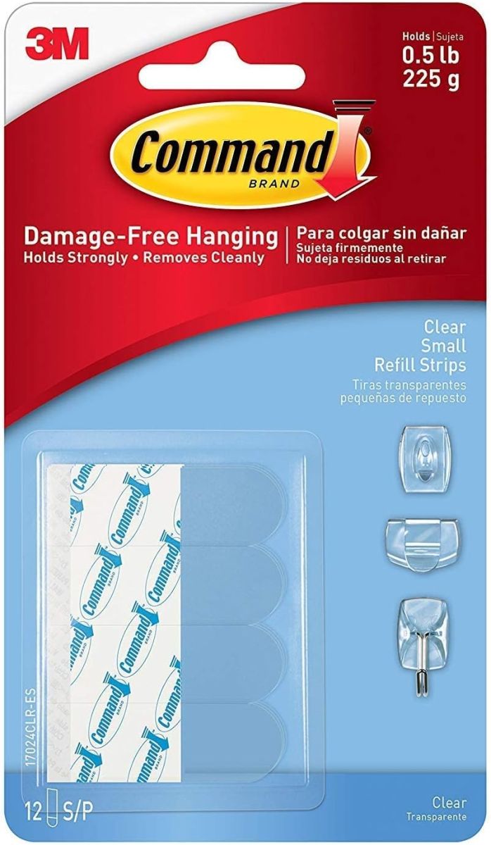 Command Metal Small Refill Strips R69D, 24 Strips, Clear,