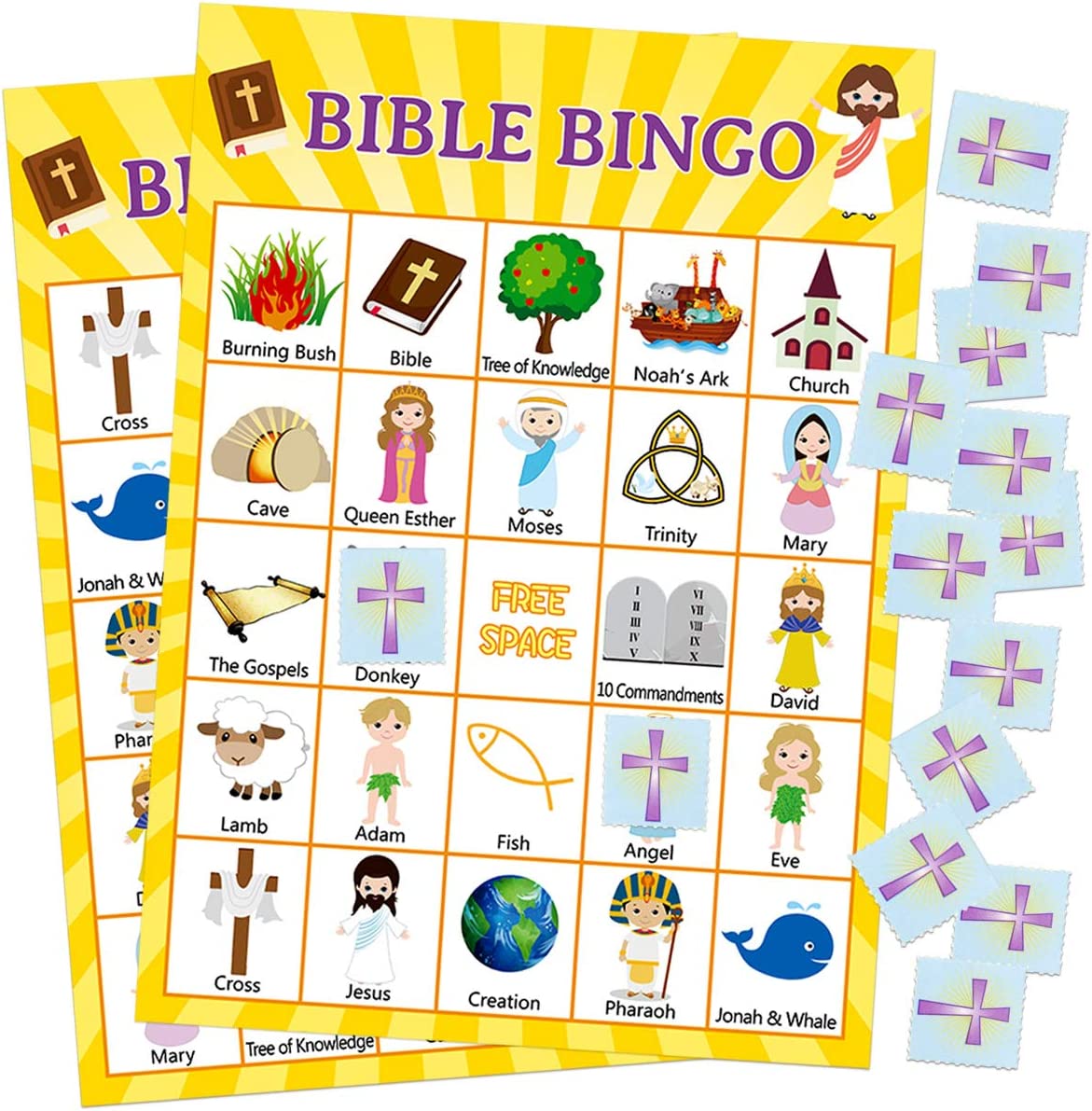 Bible Bingo Game for Vacation Bible School 24 Players for Kids Christian Sunday Church