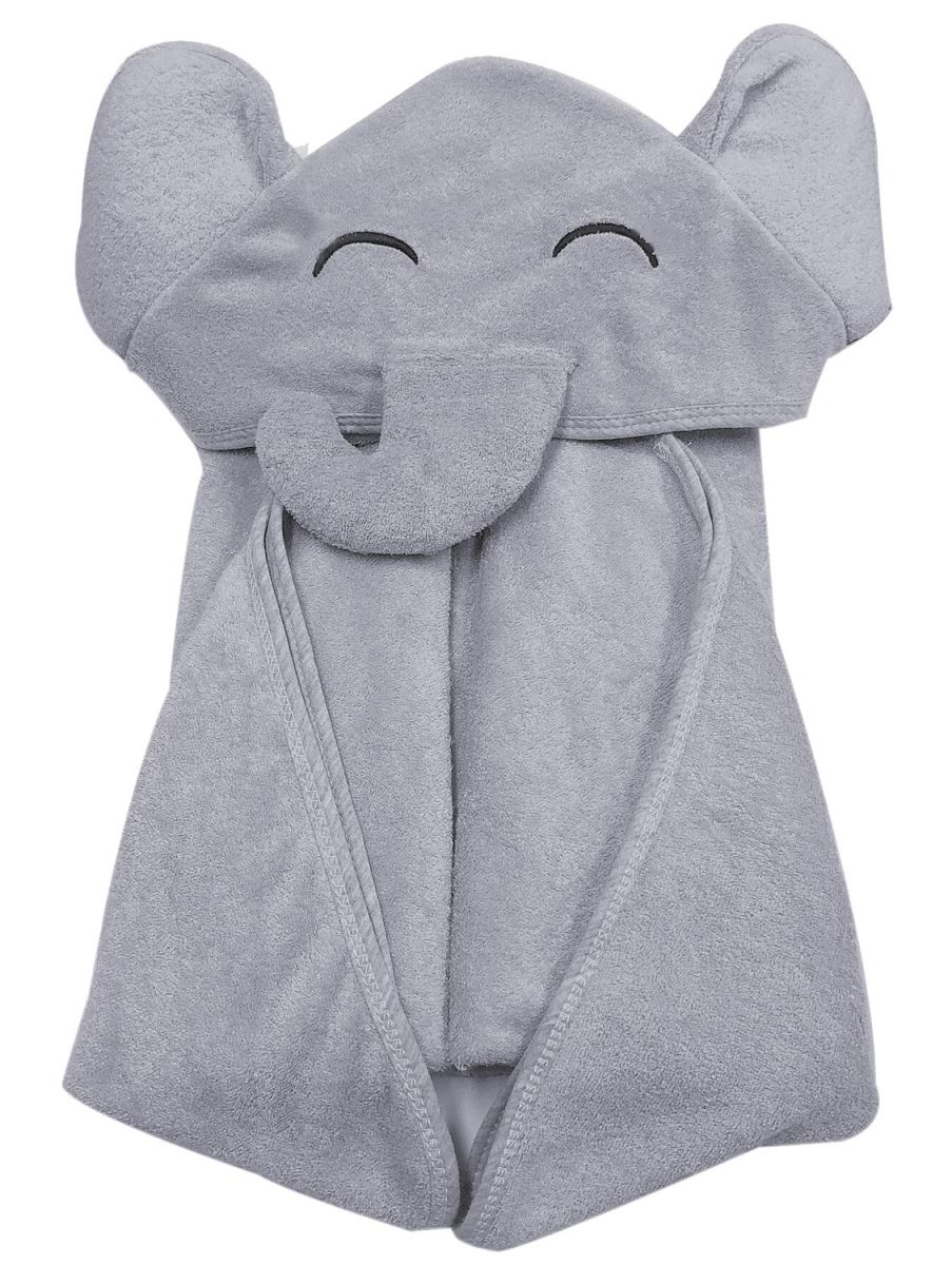 Premium Bamboo Baby Bath Towel – Ultra Soft Organic Hypoallergenic Baby Hooded Towels for Babies - Newborn Essential Cute Grey Little Elephant -Perfect Baby Registry Gifts for Boy Girl