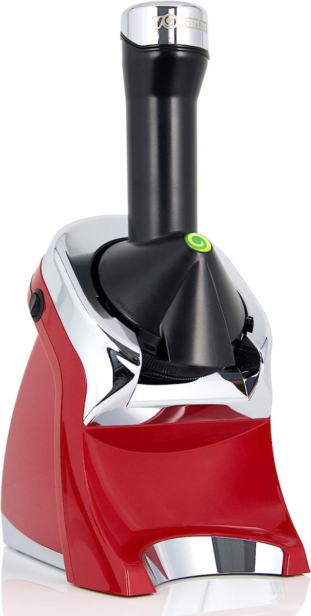 Yonanas 988RD Deluxe Vegan, Dairy-Free Frozen Fruit Soft Serve Maker, Includes 75 Recipes, 200 W, Red