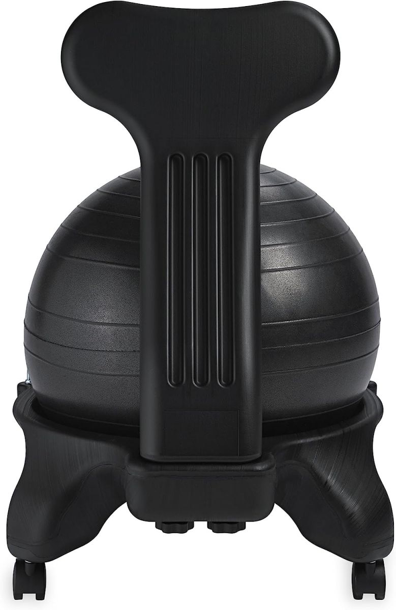 Gaiam Classic Balance Ball Chair – Exercise Stability Yoga Ball Premium Ergonomic Chair for Home and Office Desk with Air Pump, Exercise Guide and Satisfaction Guarantee