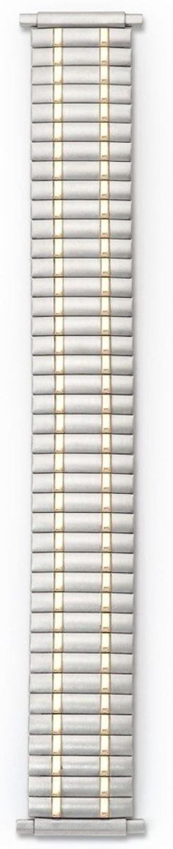 Speidel Men’s Stainless Steel Stretch Watch Band, Dual Tone Replacement Strap, 18-22mm, Straight End with No Clasp