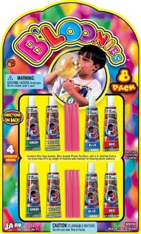 B'loonies Plastic Balloons Variety Pack, 8 Tubes of Assorted Colors