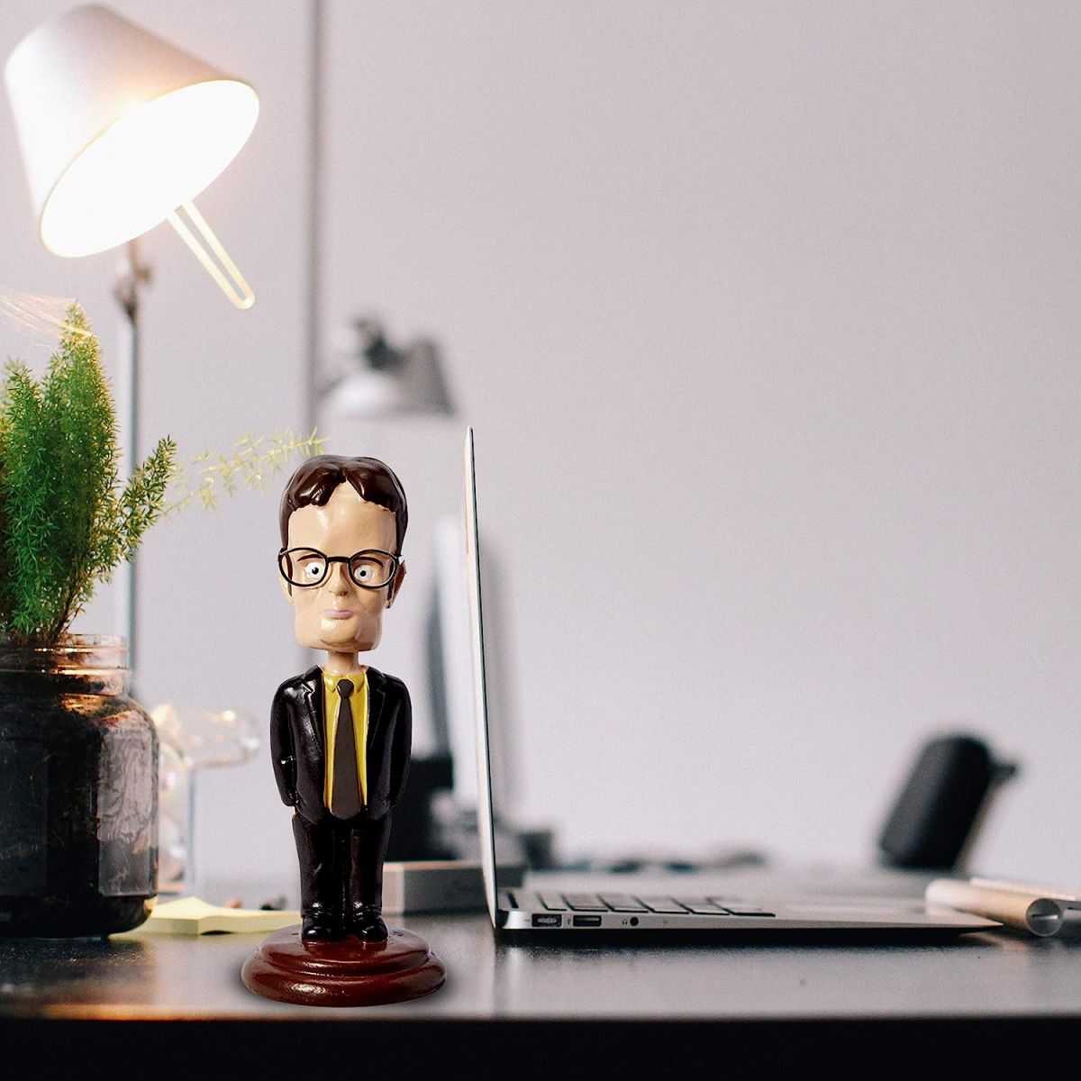 The Office: Dwight Schrute Bobblehead - Dunder Mifflin Bobble Head Figure - Funny Merch & Memorabilia - Novelty Car Dashboard Statue - TV Show Collectible Figures - Stunned Mind