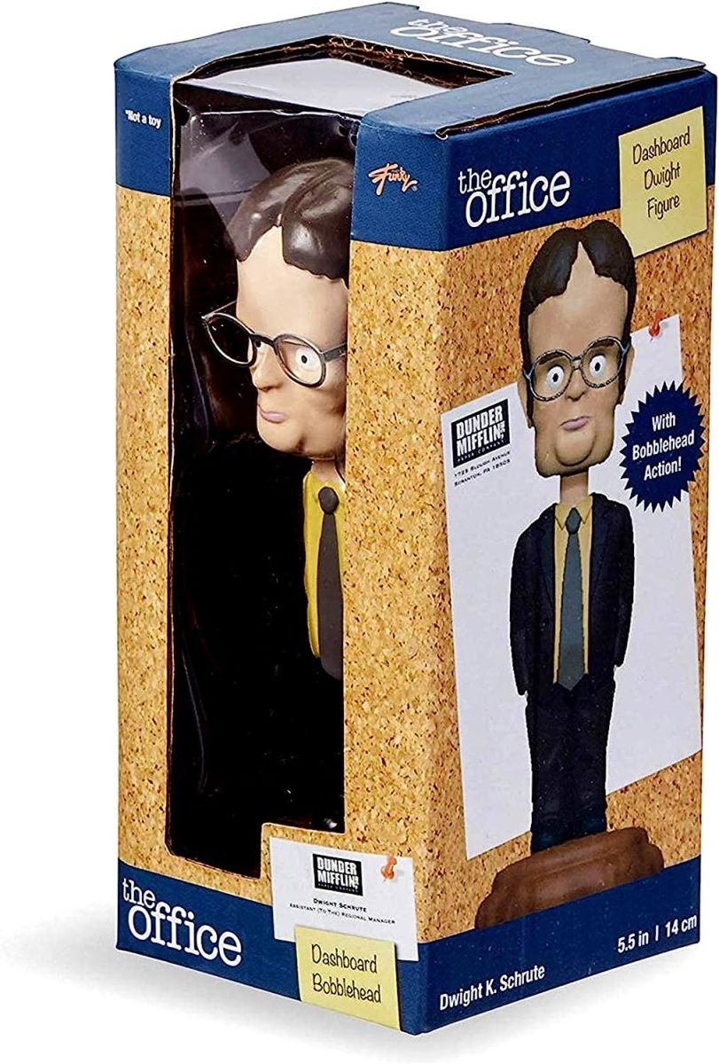 The Office: Dwight Schrute Bobblehead - Dunder Mifflin Bobble Head Figure - Funny Merch & Memorabilia - Novelty Car Dashboard Statue - TV Show Collectible Figures - Stunned Mind