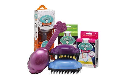 Knot Genie Detangling Hair Brush for Kids (Mystical Cloud) | Perfect Detangling Brush for Curly Hair, Gently Separate Tangles, Leaves Hair Smooth and Shiny | The Pain-Free Knot Detangler