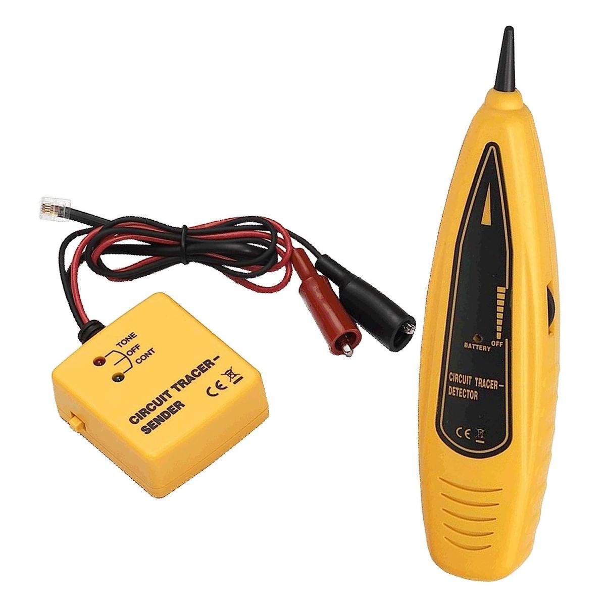 PTE™ Wire Tracer & Circuit Tester -Tone Generator & Probe Kit - Find & Trace Wires & Cables, Test Circuit Continuity, Network Telephone Line, Coaxial, Automotive - Features Alligator Clips & RJ11 Plug