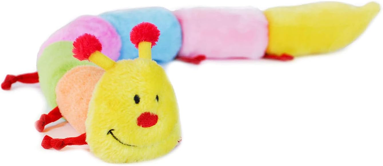 ZippyPaws - Colorful Caterpillar Squeaky Stuffed Plush Dog Toy - Deluxe Squeakers