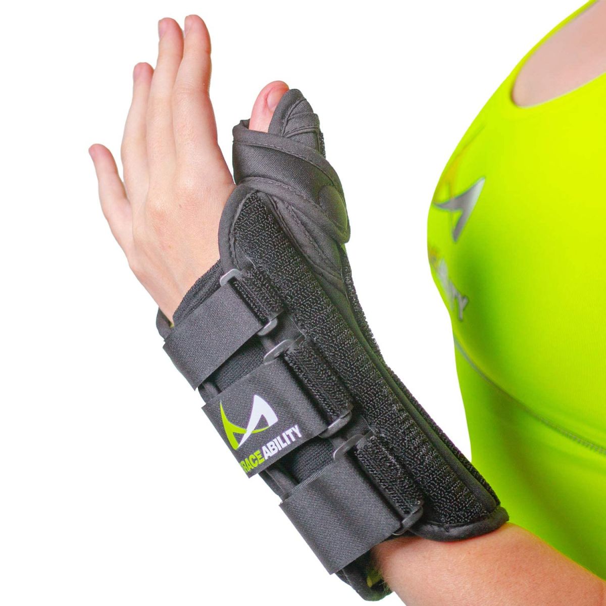 BraceAbility Thumb & Wrist Spica Splint | De Quervain's Tenosynovitis Long Stabilizer Brace for Tendonitis, Arthritis & Sprains Forearm Support Cast (Medium - Left Hand)