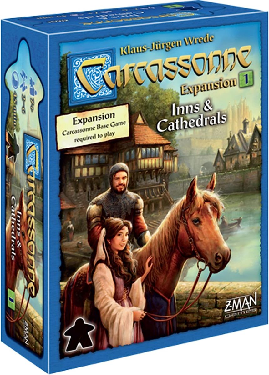 Carcassonne Inns & Cathedrals EXPANSION 1 | Board Game for Adults and Family | Strategy,Medieval Adventure Board Game | 2-6 Players | Made by Z-Man Games