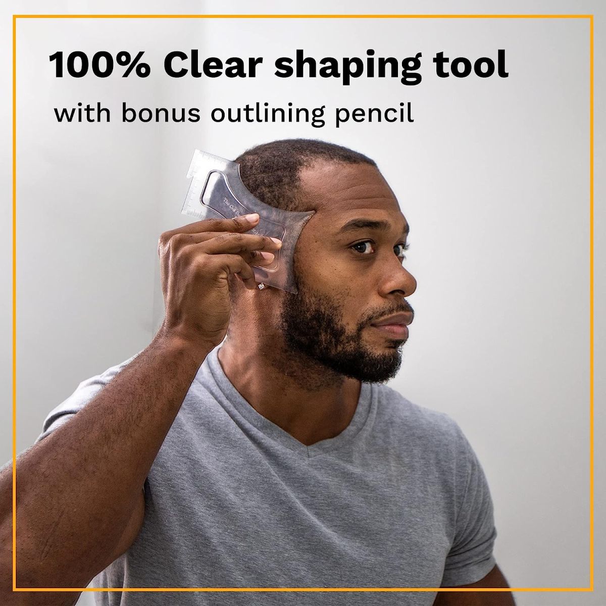 The Cut Buddy Shaping + Styling Tool [AS SEEN ON SHARK TANK] 100% Clear Guide + Bonus Pencil | Line Up and Edging for Beard, Hairline, Mustache | For Trimmer or Razor