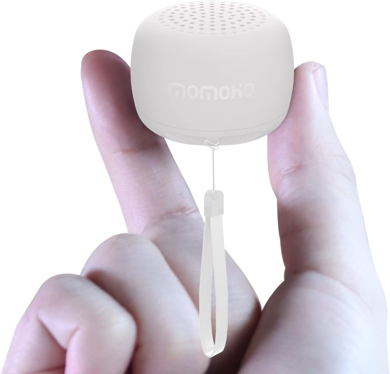 MOMOHO Mini Bluetooth Speaker - Small Size but Great Sound Quality,with Built in Mic,TWS Pairing Portable Speaker for Home/Outdoor/Travel, Smartphone, Laptop (White)