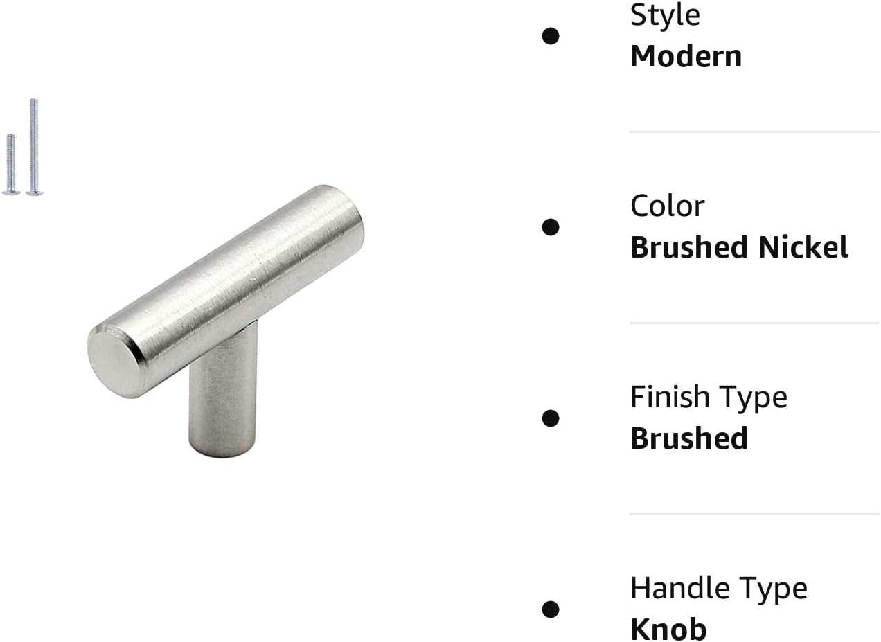homdiy Kitchen Cabinet Knobs Brushed Nickel 25 Pack Drawer Knobs HD201SN Bathroom Cabinet Hardware Knobs 2in Overall Length Single Hole Drawer Pulls and Knobs for Dresser Drawers