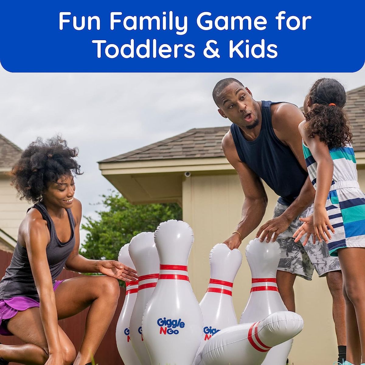 Giggle N Go Kids Bowling Set Indoor Games or Outdoor Games for Kids. Hilariously Fun Giant Yard Games for Kids and Adults. Fun Sports Games, Outside Games or Indoor Games for Kids