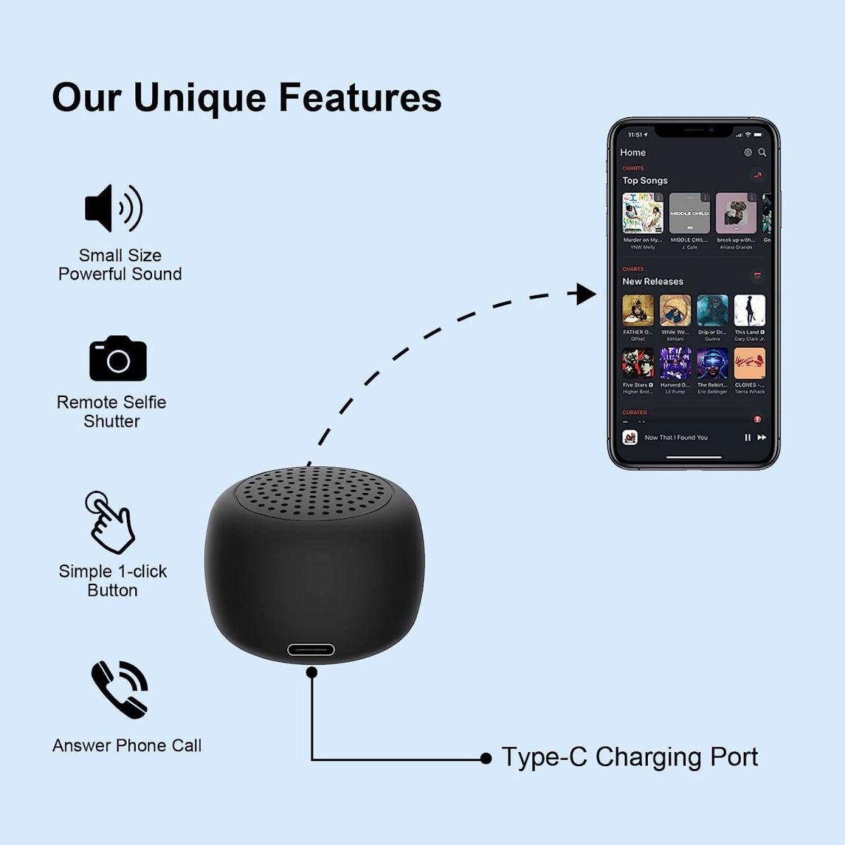 MOMOHO The Smallest Mini Bluetooth Speaker Wireless Small Bluetooth Speakers with Built in Mic,TWS Pairing Portable Speaker for Home/Outdoor/Travel, Smartphone, Laptop (Black)