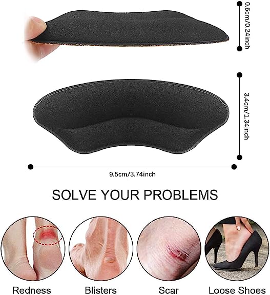 Makryn Premium Heel Pads Inserts Grips Liner for Men Women,Back of Heel Protectors Cushions Prevent Too Big Shoe from Heel Slipping,Blisters,Filler for Loose Shoe Fit