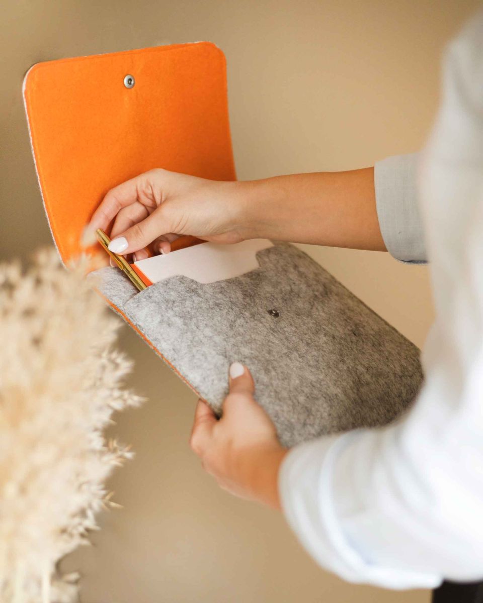 Felt Notebook and Tablet Bag, with two internal compartments, tablet bag, tablet case, notebook cover, gift